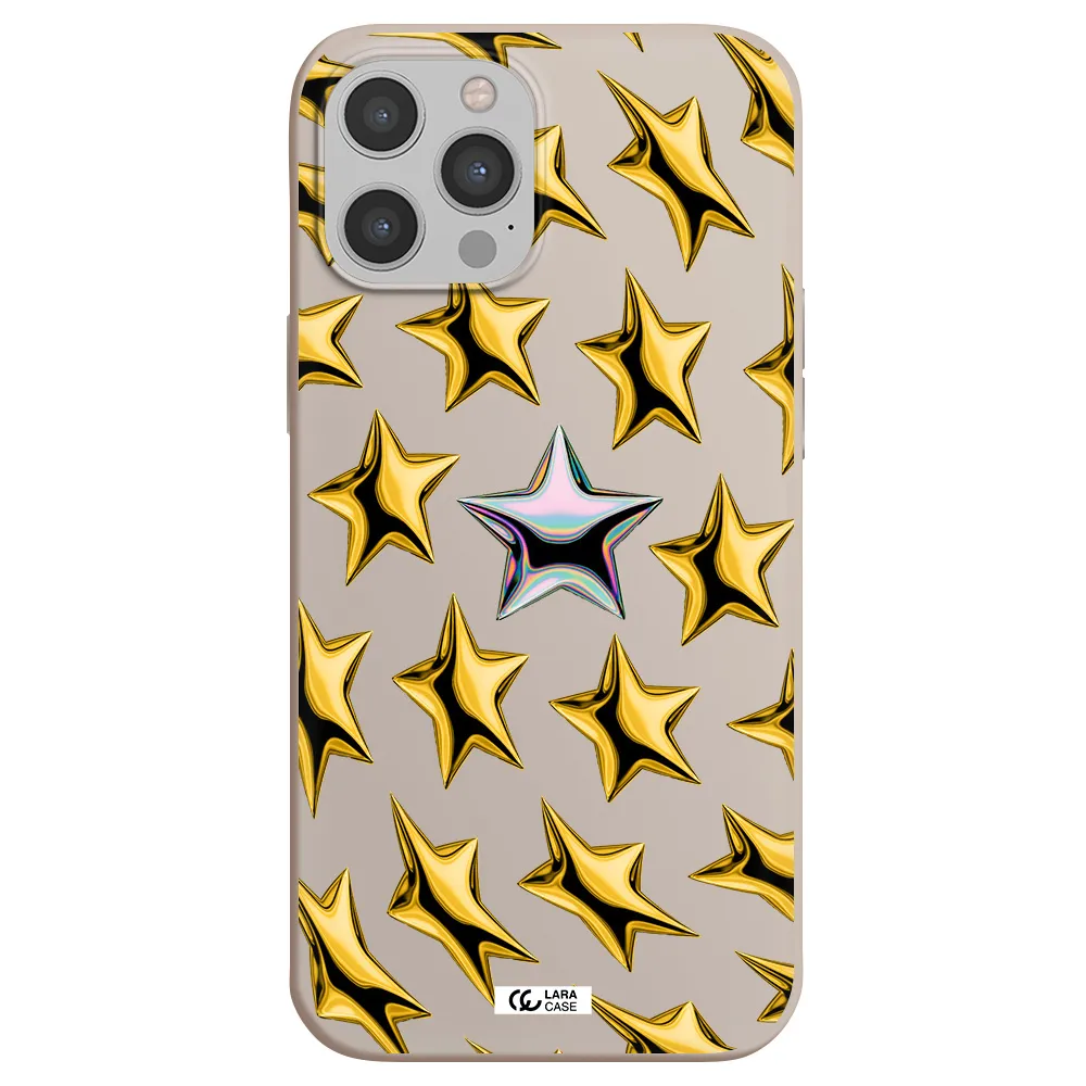 a group of gold stars Apple iPhone 12 pro max Silicone Stone Case