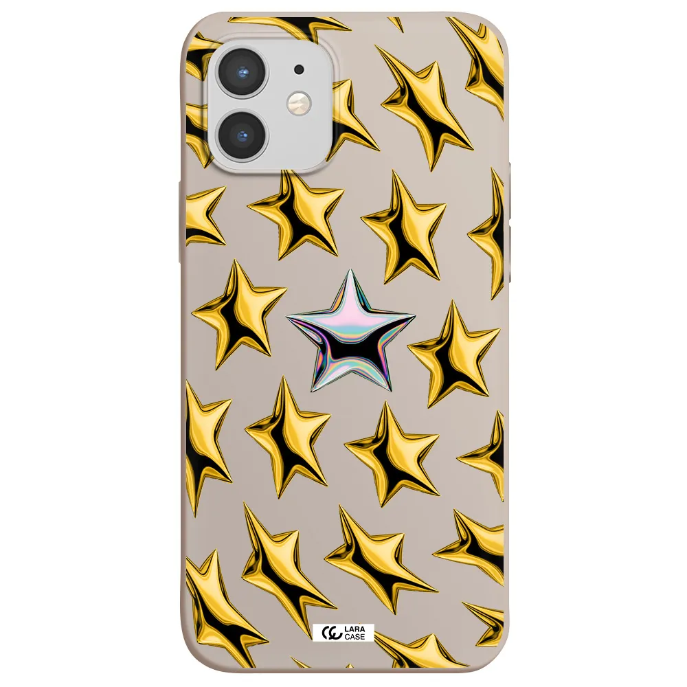 a group of gold stars Apple iPhone 12 Silicone Stone Case