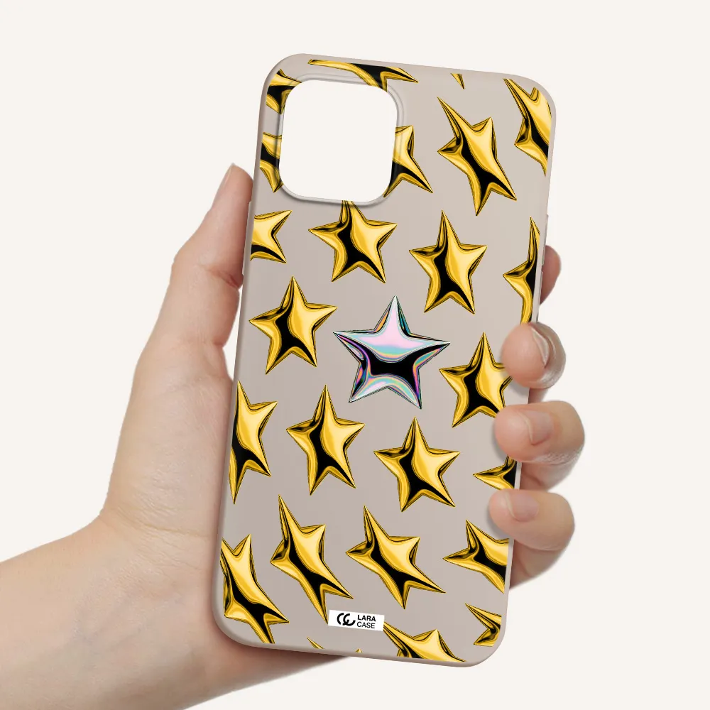 a group of gold stars Apple iPhone 12 Silicone Stone Case