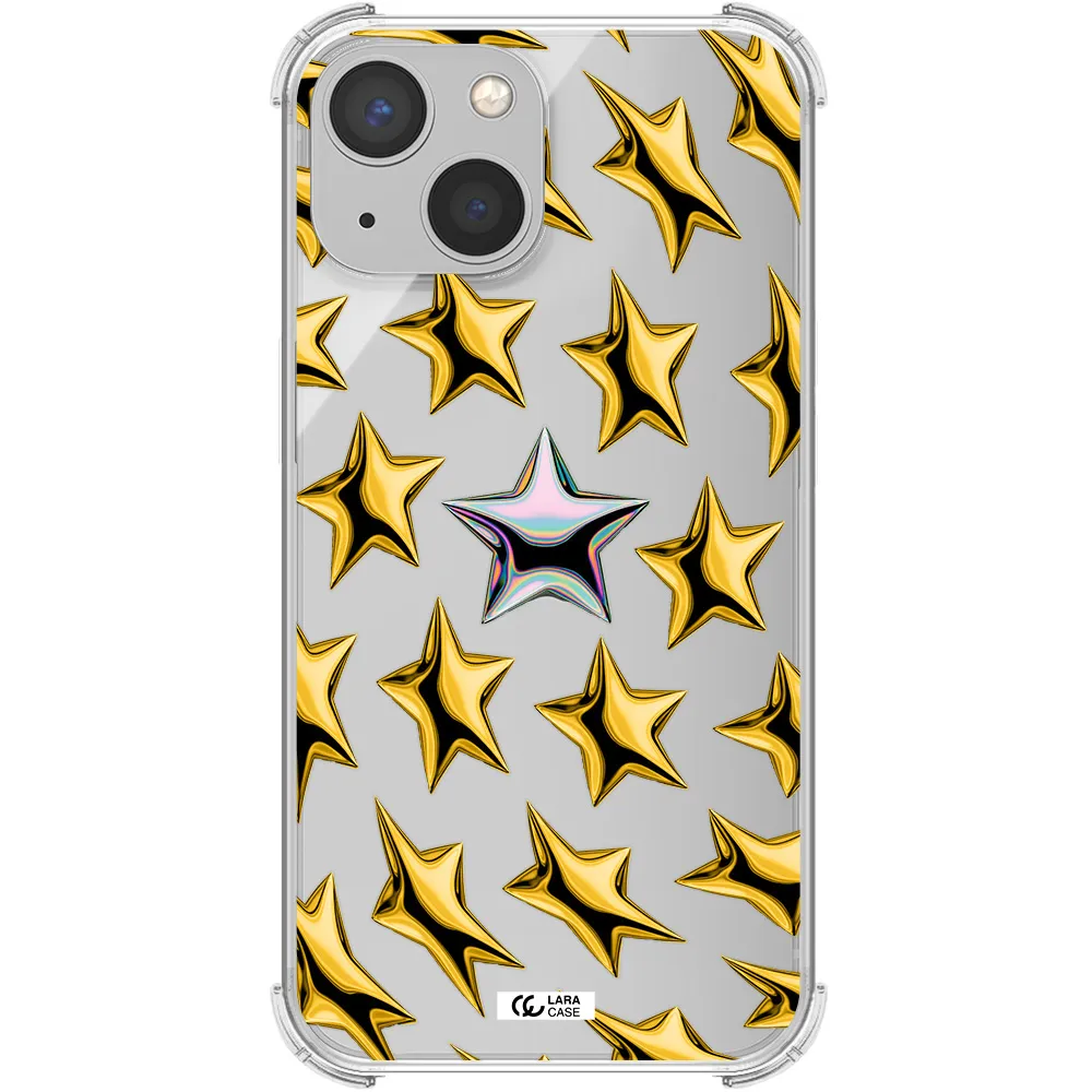 a group of gold stars Apple iPhone 13 Clear PC Case