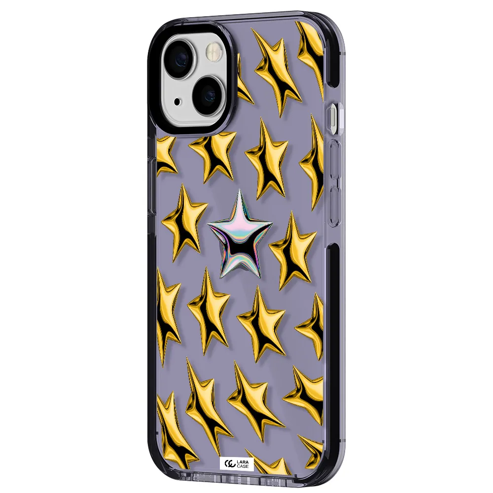 a group of gold stars Apple iPhone 13 impact Lilac Case