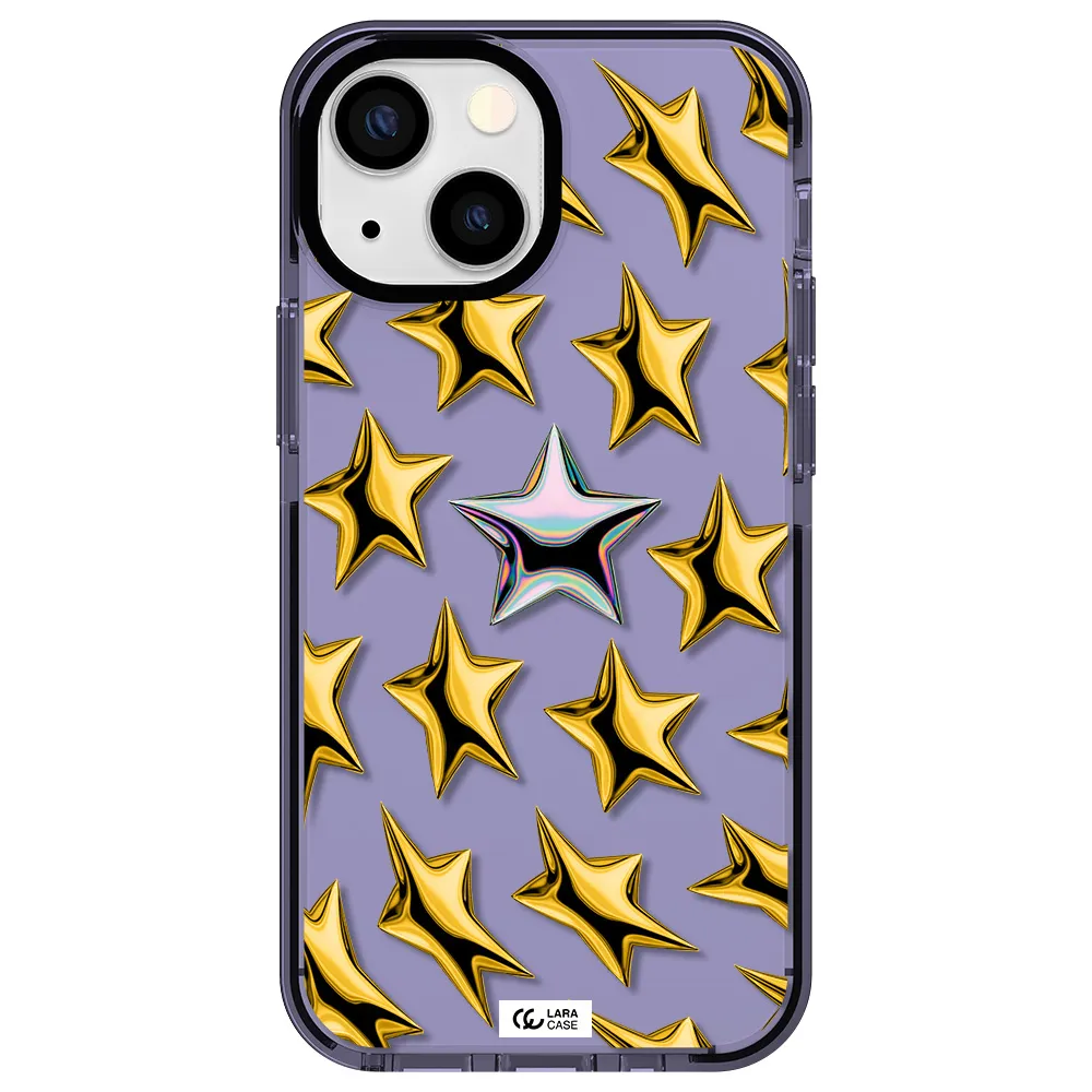 a group of gold stars Apple iPhone 13 mini impact Lilac Case