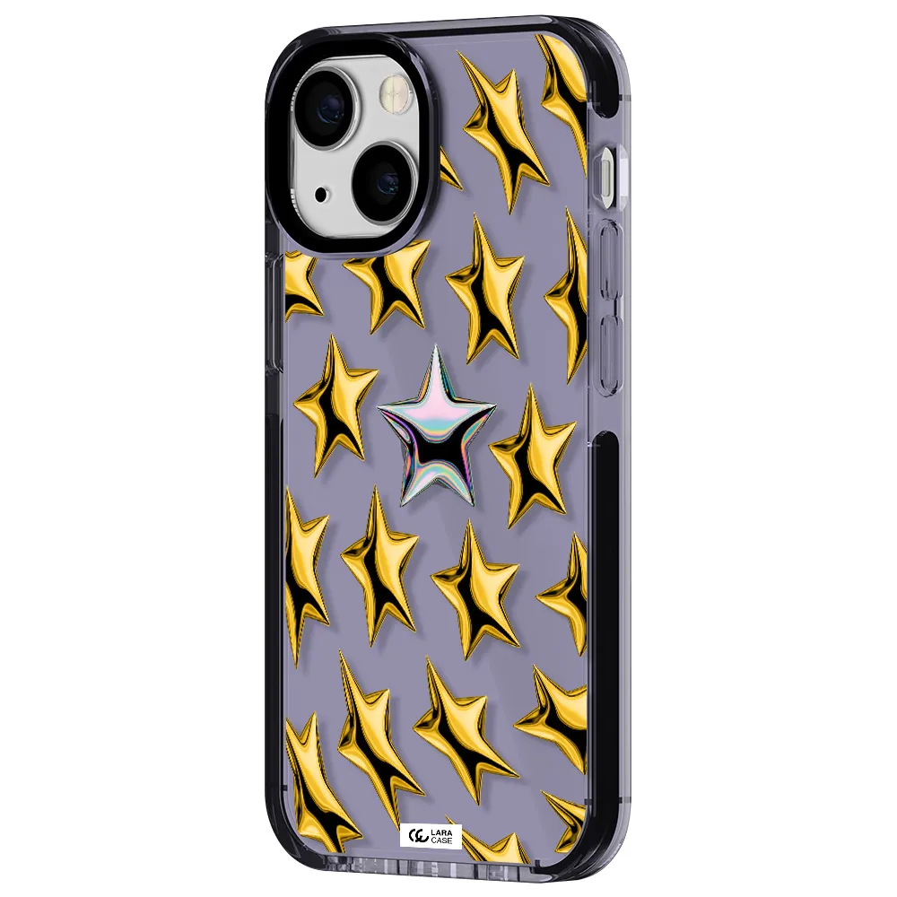 a group of gold stars Apple iPhone 13 mini impact Lilac Case