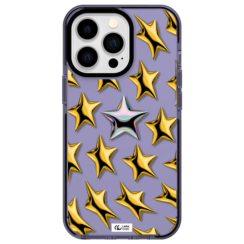 a group of gold stars Apple iPhone 13 Pro impact Lilac Case