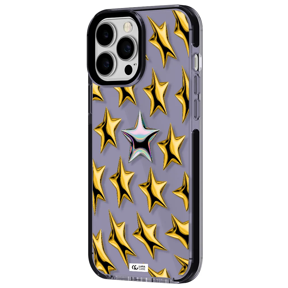 a group of gold stars Apple iPhone 13 Pro Max impact Lilac Case