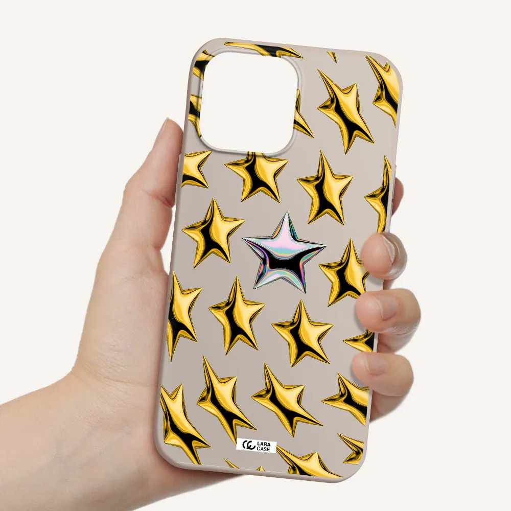 a group of gold stars Apple iPhone 13 Pro Max Silicone Stone Case