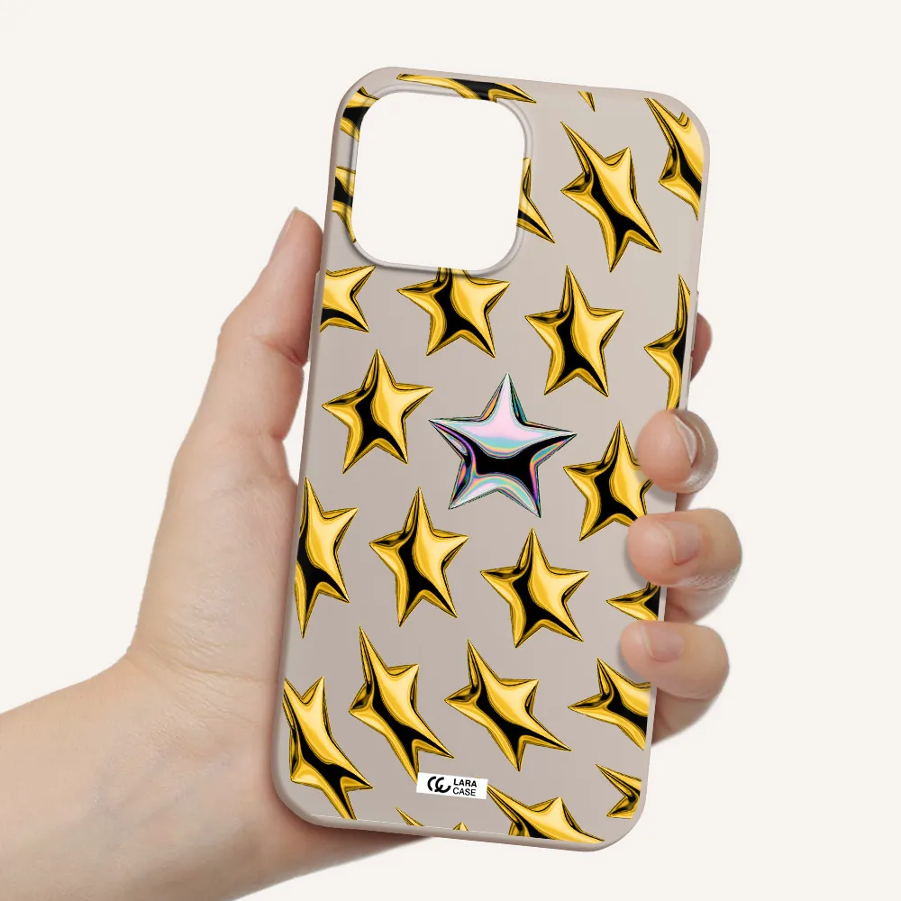 a group of gold stars Apple iPhone 13 Pro Silicone Stone Case