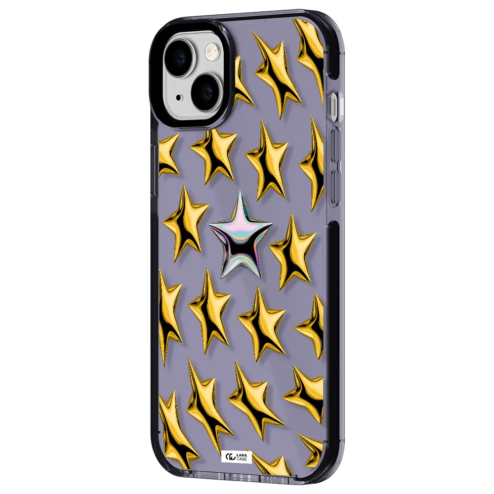 a group of gold stars Apple iPhone 14 plus impact Lilac Case