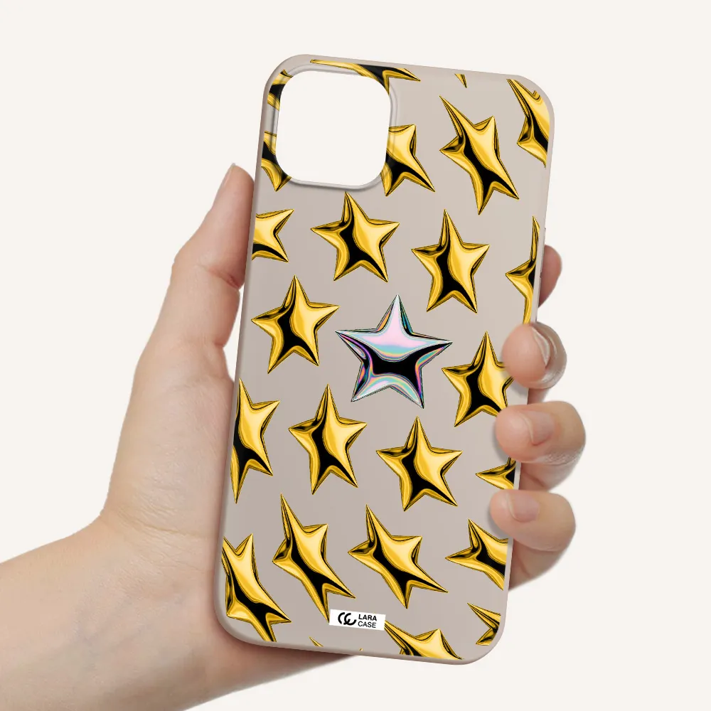 a group of gold stars Apple iPhone 14 plus Silicone Stone Case