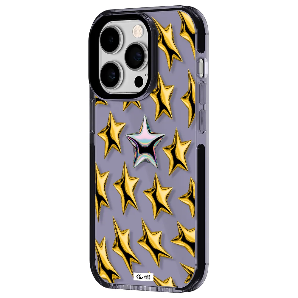 a group of gold stars Apple iPhone 14 pro impact Lilac Case