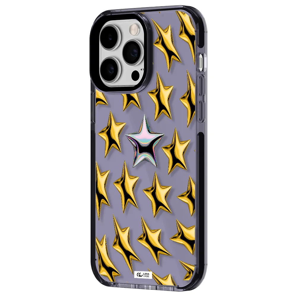 a group of gold stars Apple iPhone 14 pro max impact Lilac Case
