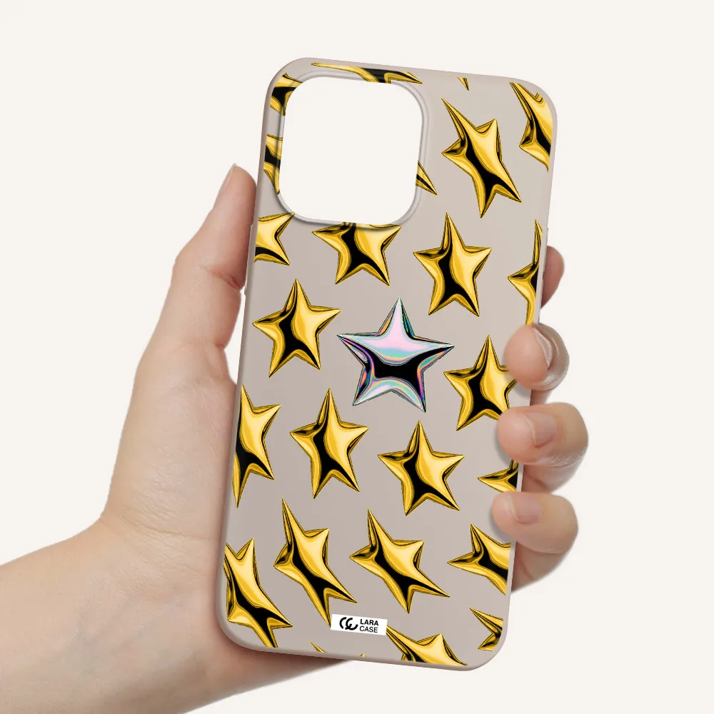 a group of gold stars Apple iPhone 14 pro Silicone Stone Case