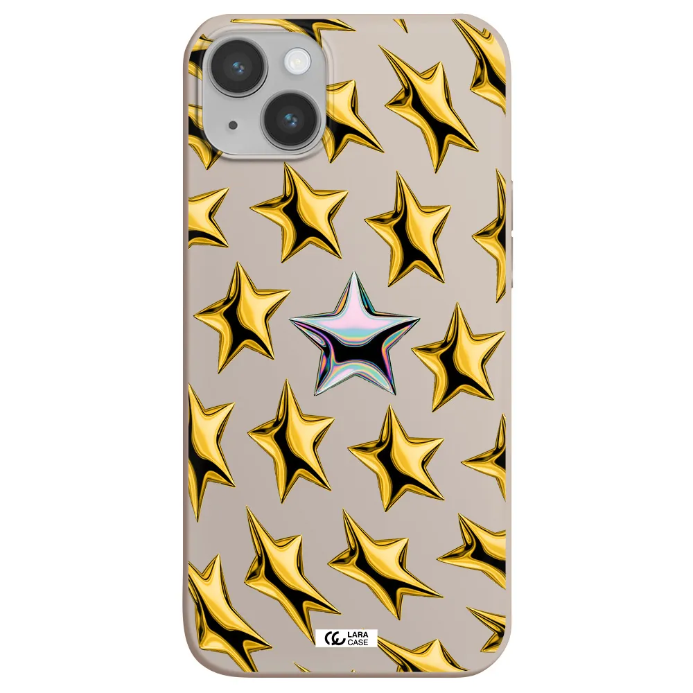 a group of gold stars Apple iPhone 14 Silicone Stone Case