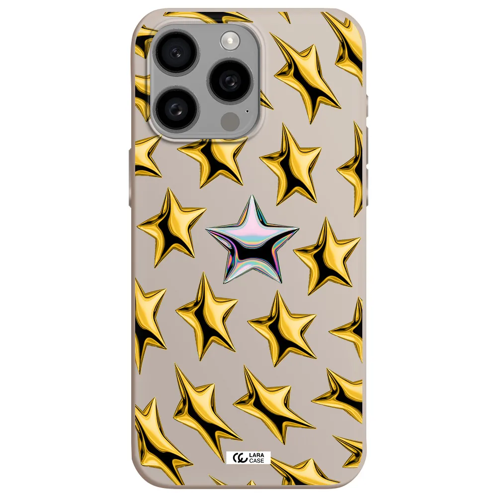 a group of gold stars Apple Iphone 15 Pro max Silicone Stone Case