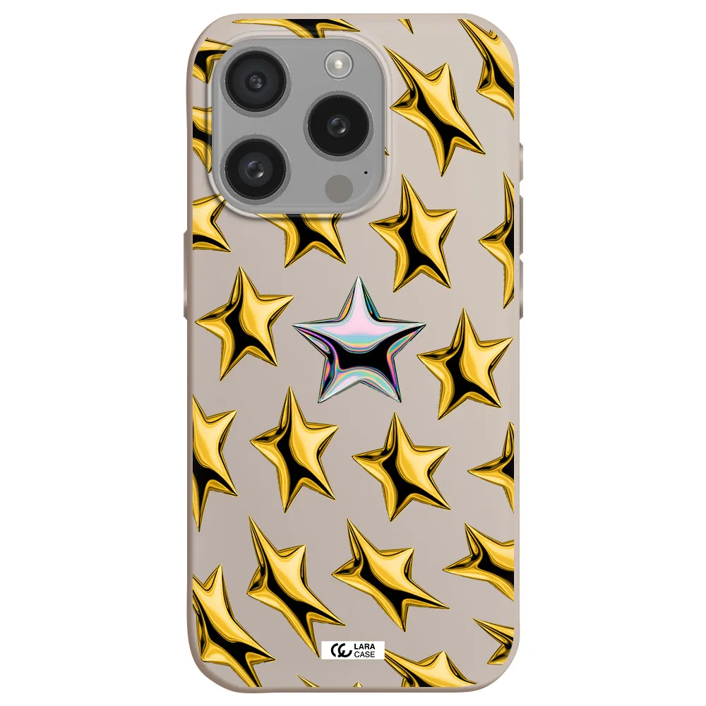 A Group Of Gold Stars Apple Iphone 15 Pro Silicone Stone Case