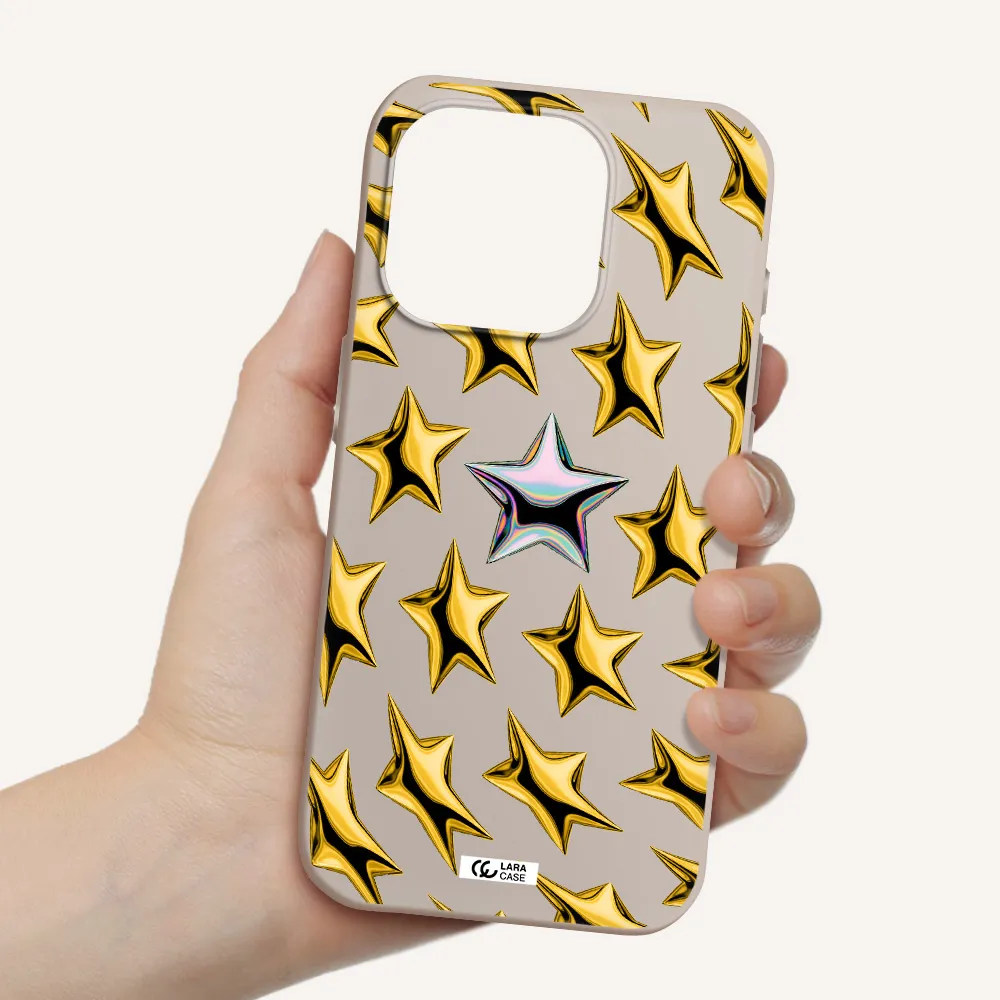 A Group Of Gold Stars Apple Iphone 15 Pro Silicone Stone Case