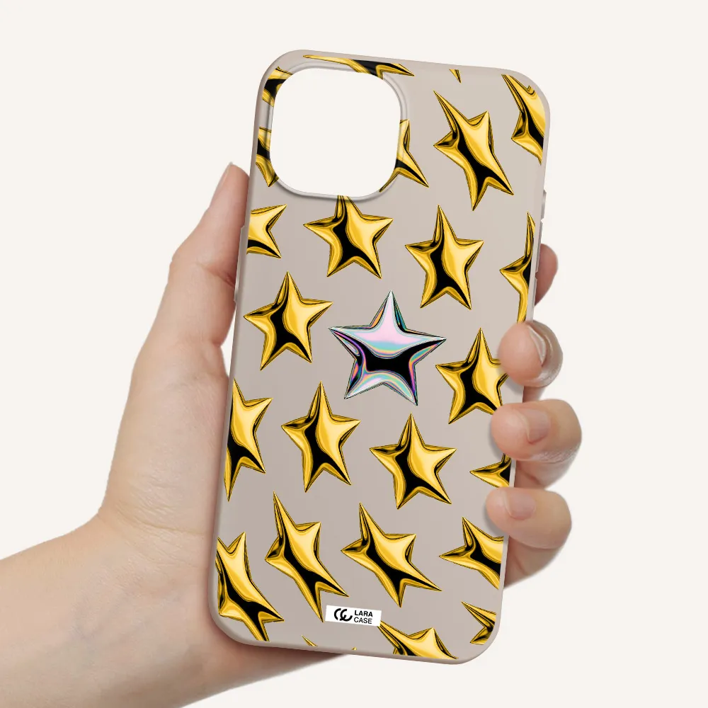 a group of gold stars Apple iPhone 15 Silicone Stone Case