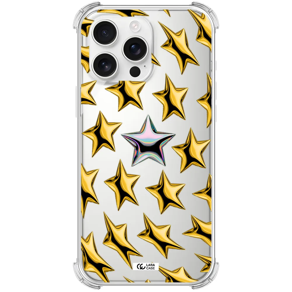 A Group Of Gold Stars Apple Iphone 16 Pro Max Clear Pc Case
