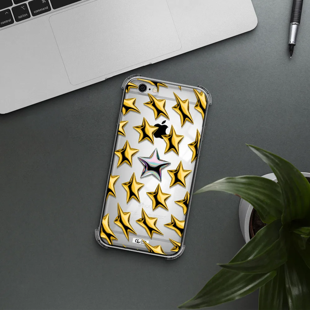 a group of gold stars Apple iPhone 6 Clear PC Case