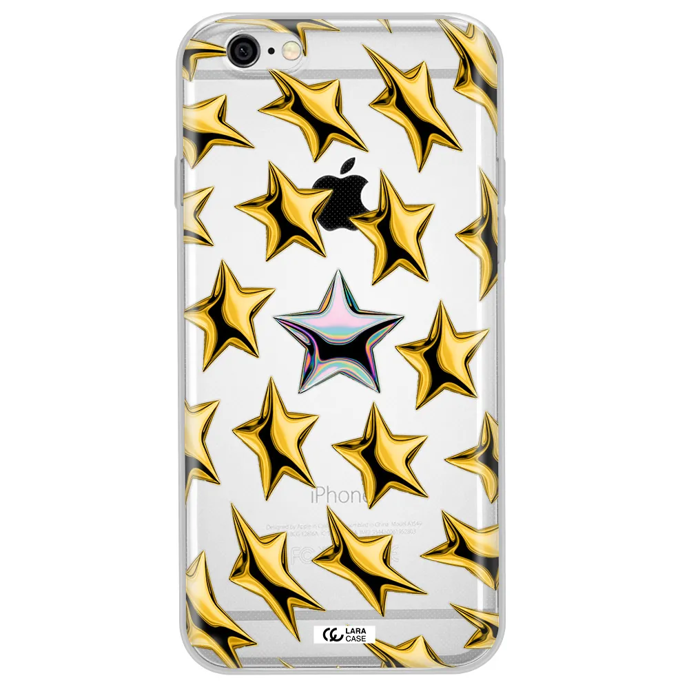 a group of gold stars Apple iPhone 6 Clear TPU Case