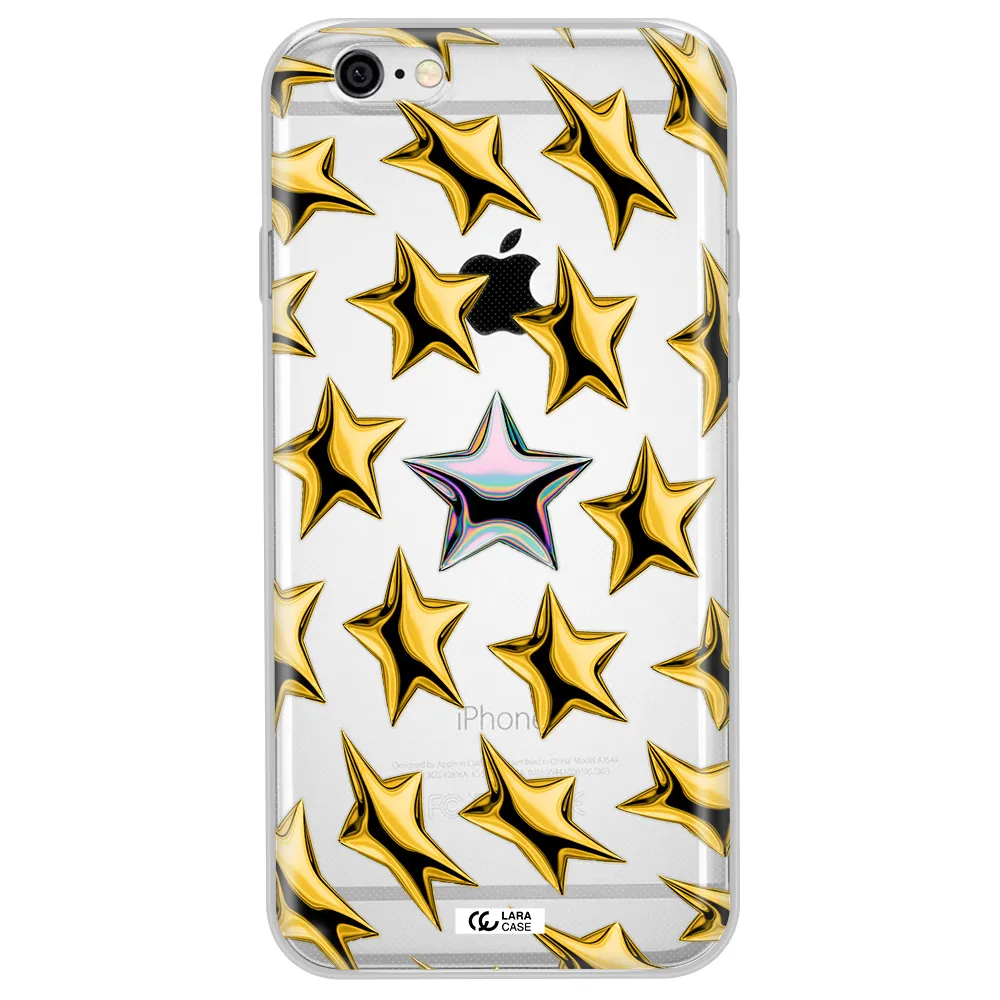a group of gold stars Apple iPhone 6 plus Clear TPU Case