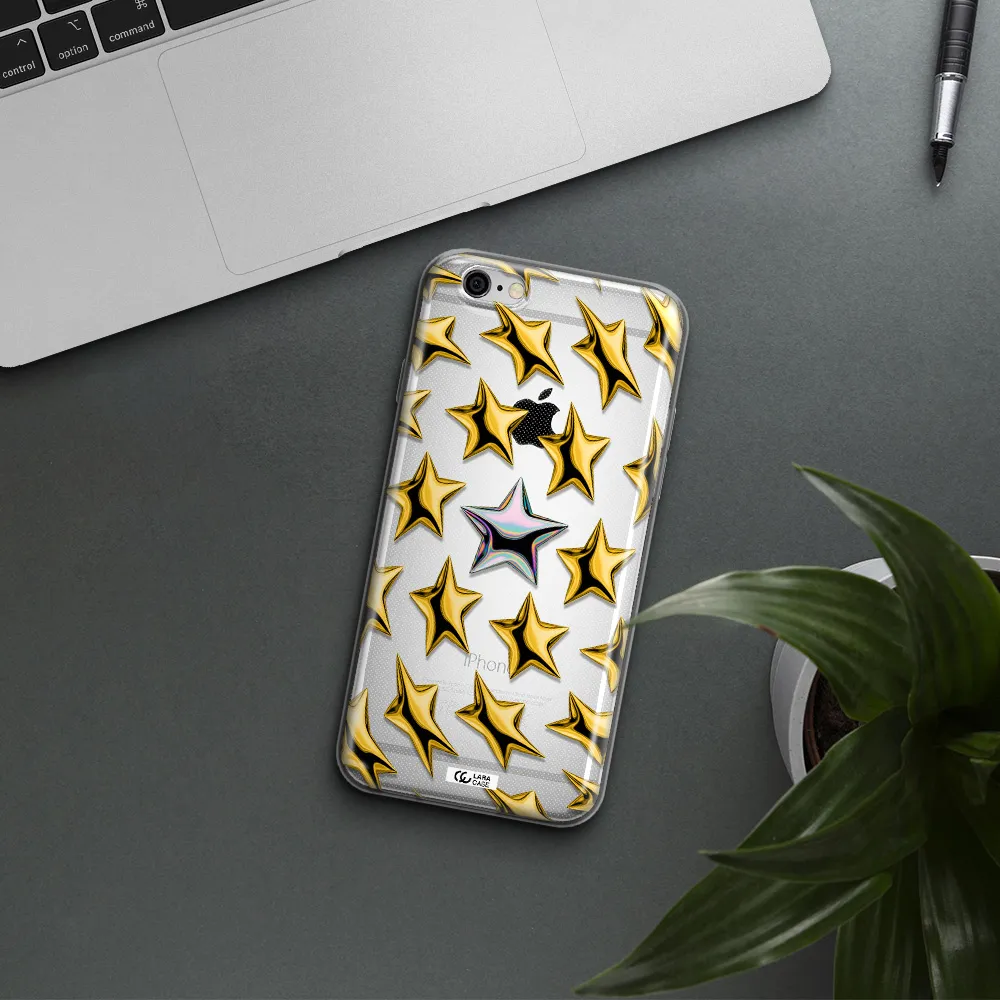 a group of gold stars Apple iPhone 6 plus Clear TPU Case