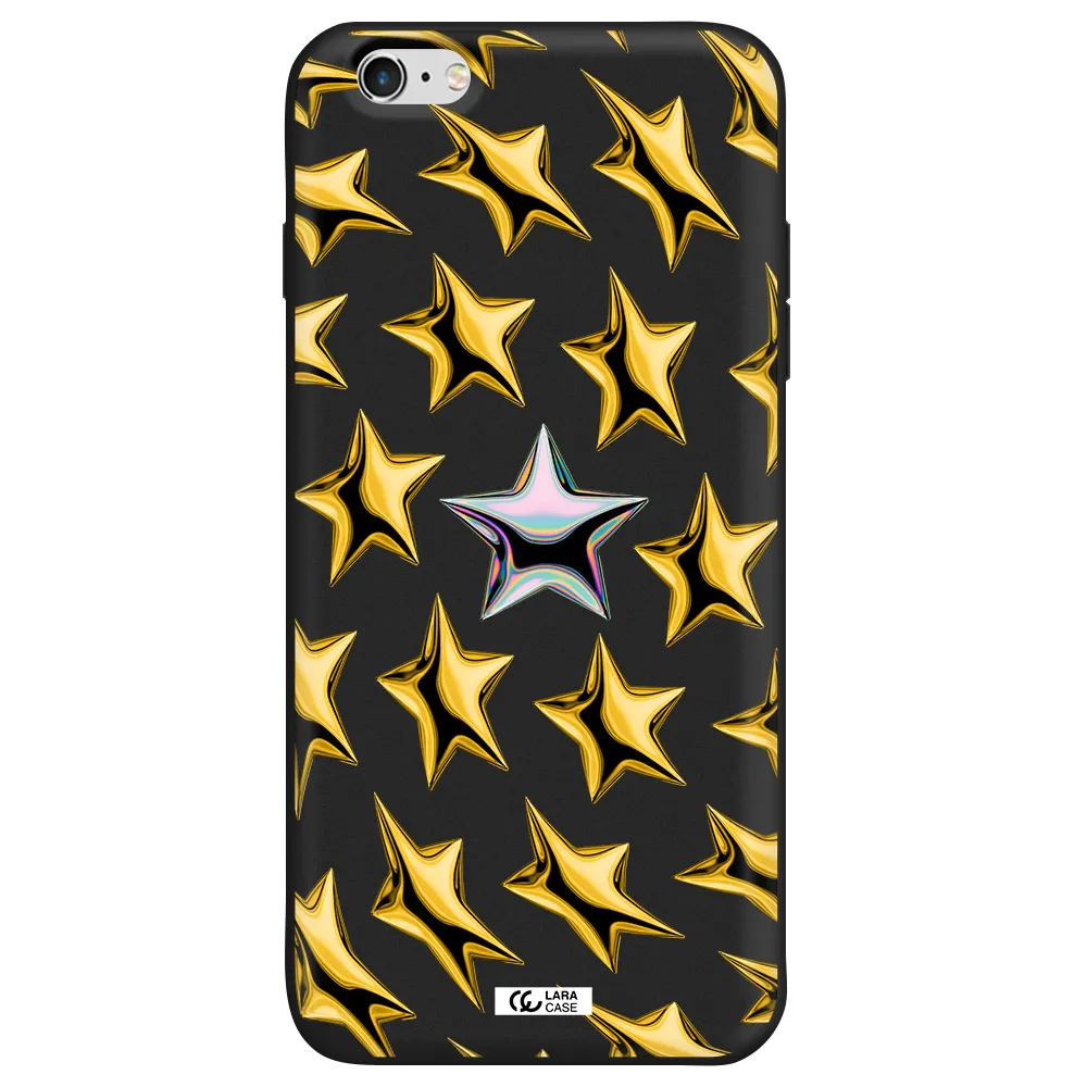 a group of gold stars Apple iPhone 6 plus Silicone black Case