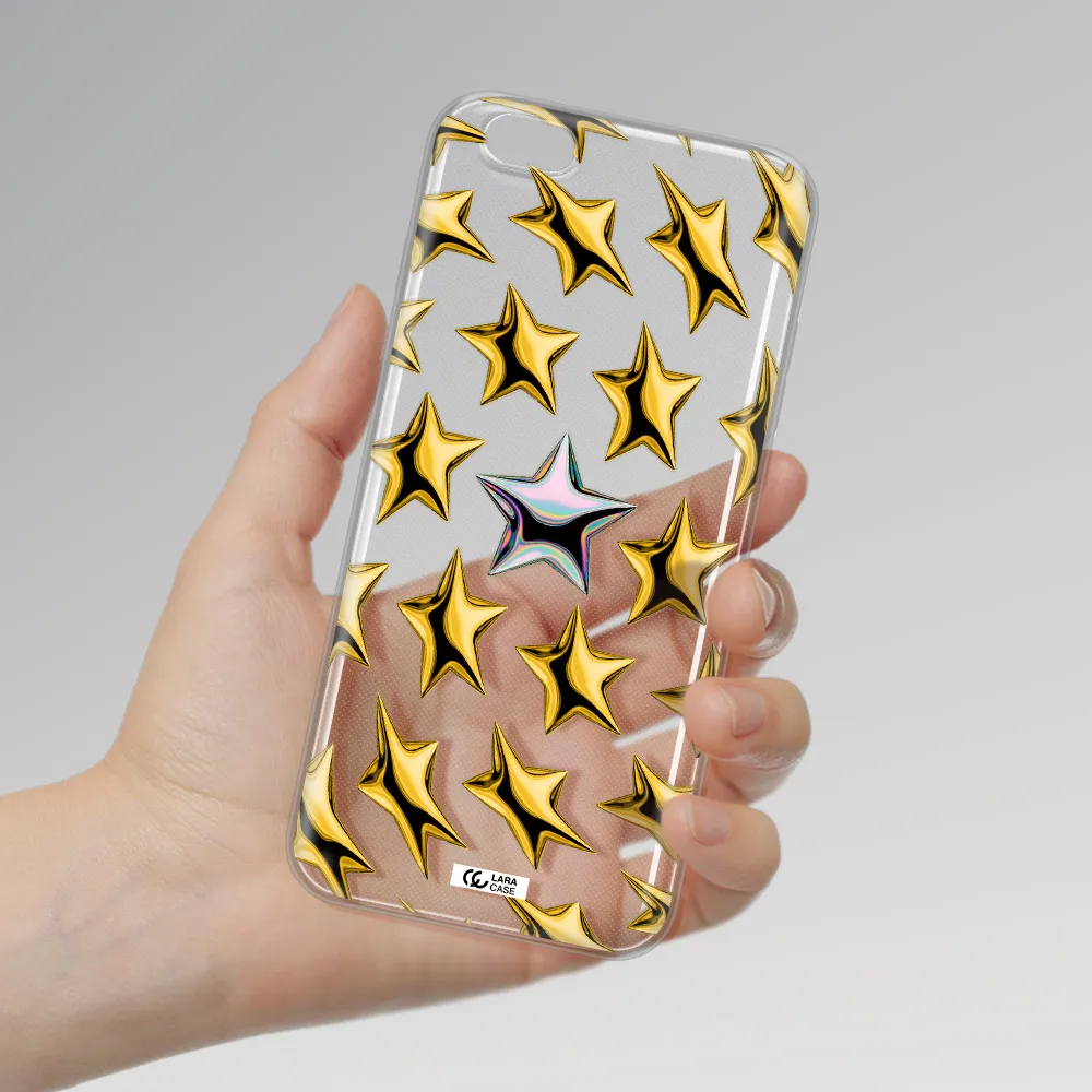 a group of gold stars Apple iPhone 6 s plus Clear TPU Case