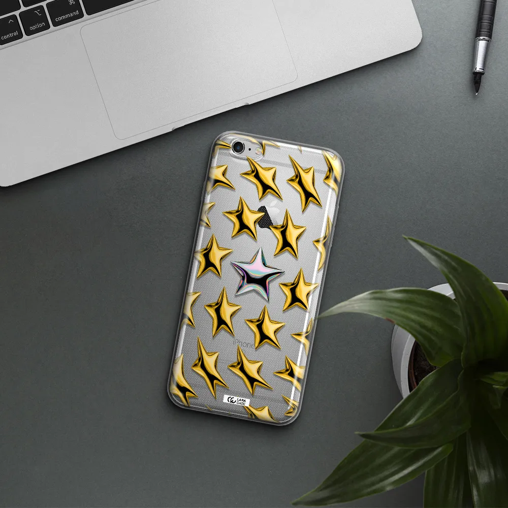 a group of gold stars Apple iPhone 6 s plus Clear TPU Case