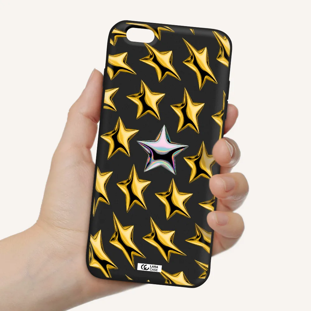 a group of gold stars Apple iPhone 6 s plus Silicone black Case