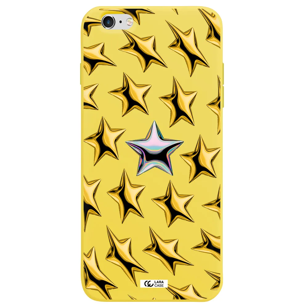 a group of gold stars Apple iPhone 6 s plus Silicone canary yellow Case