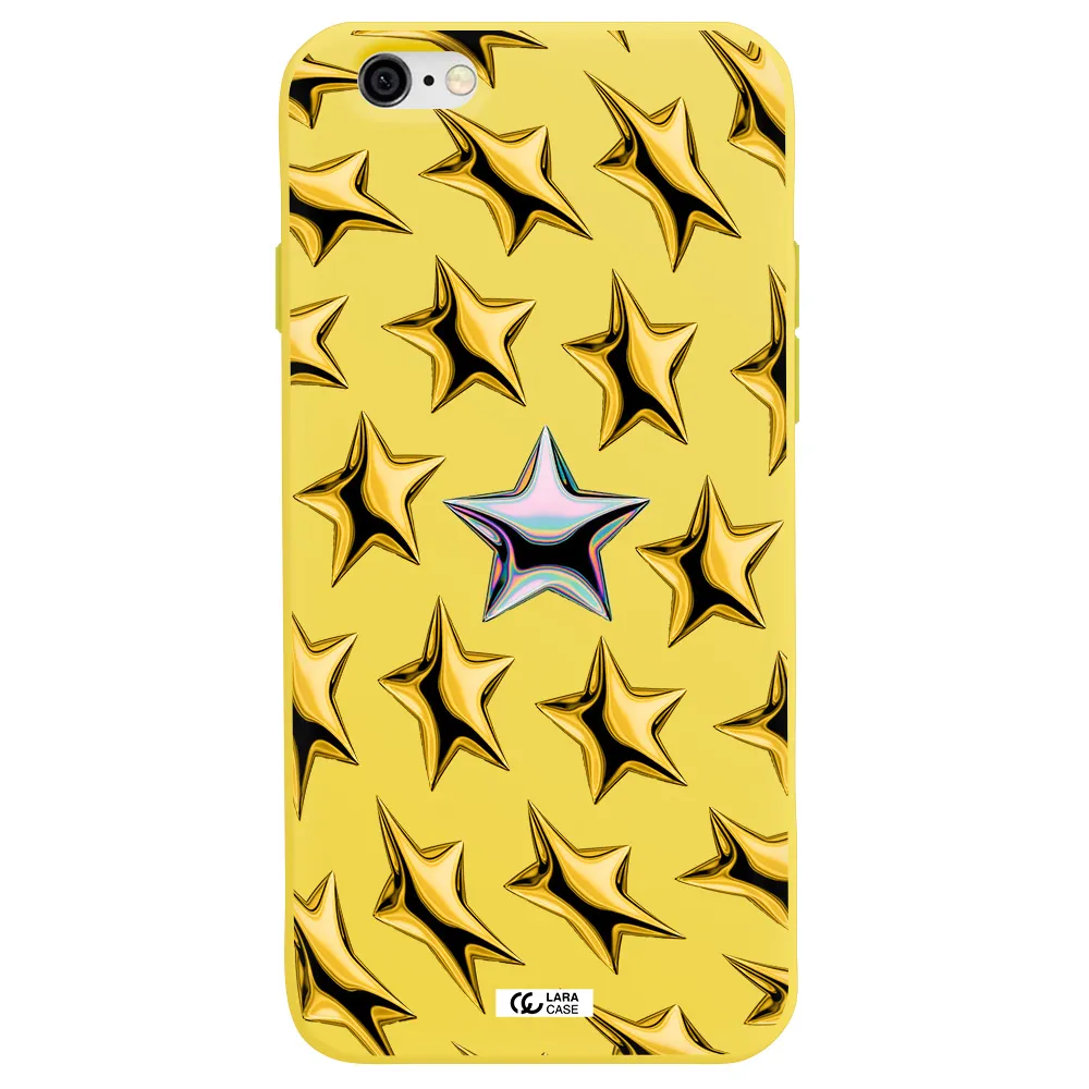 a group of gold stars Apple iPhone 6 Silicone canary yellow Case