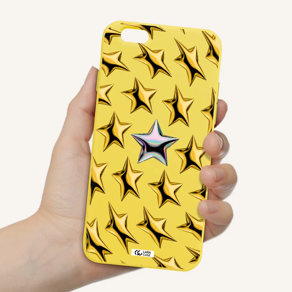 a group of gold stars Apple iPhone 6 Silicone canary yellow Case