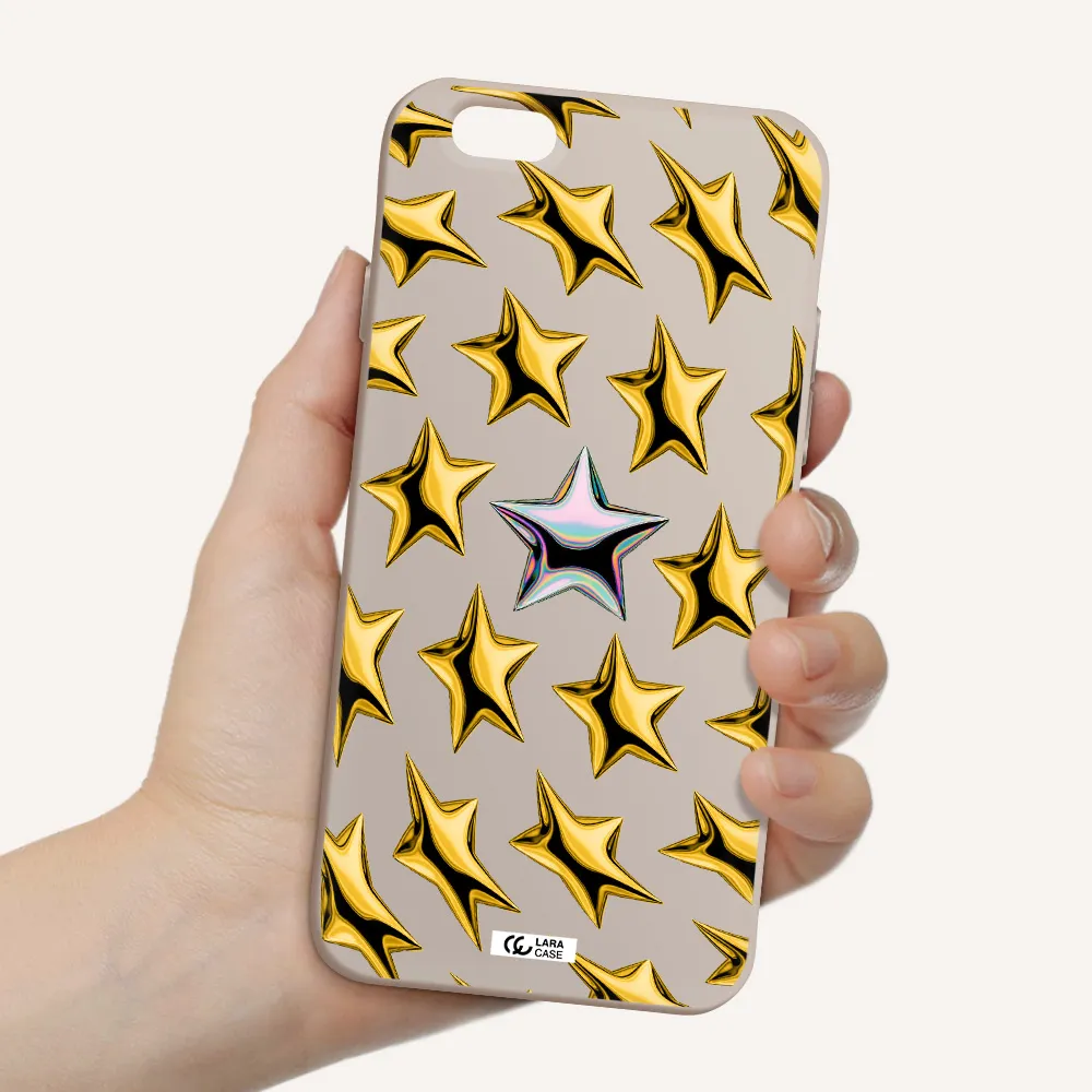 a group of gold stars Apple iPhone 6 Silicone Stone Case