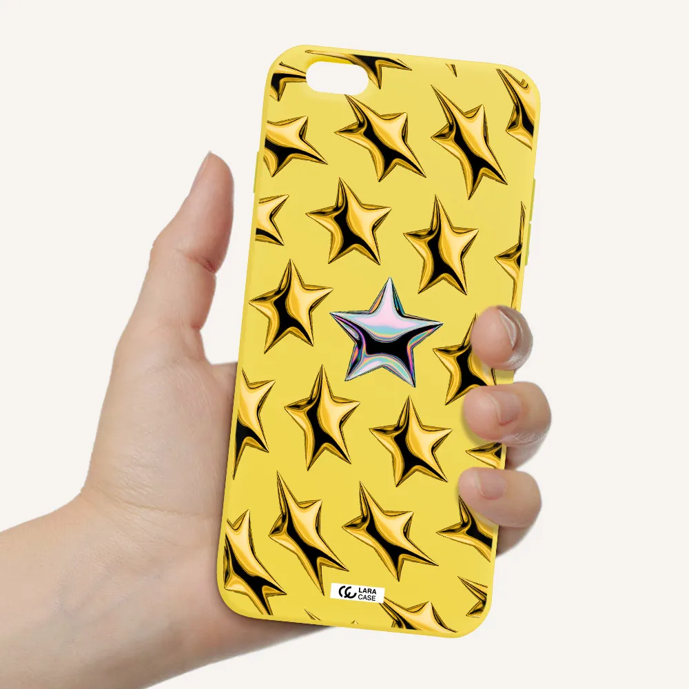 a group of gold stars Apple iPhone 6S Silicone canary yellow Case