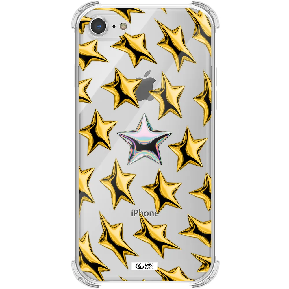 a group of gold stars Apple iPhone 7 Clear PC Case