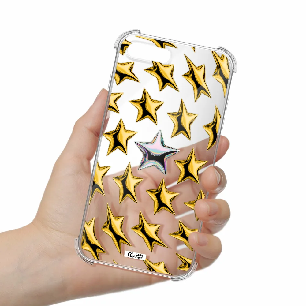 a group of gold stars Apple iPhone 7 plus Clear PC Case