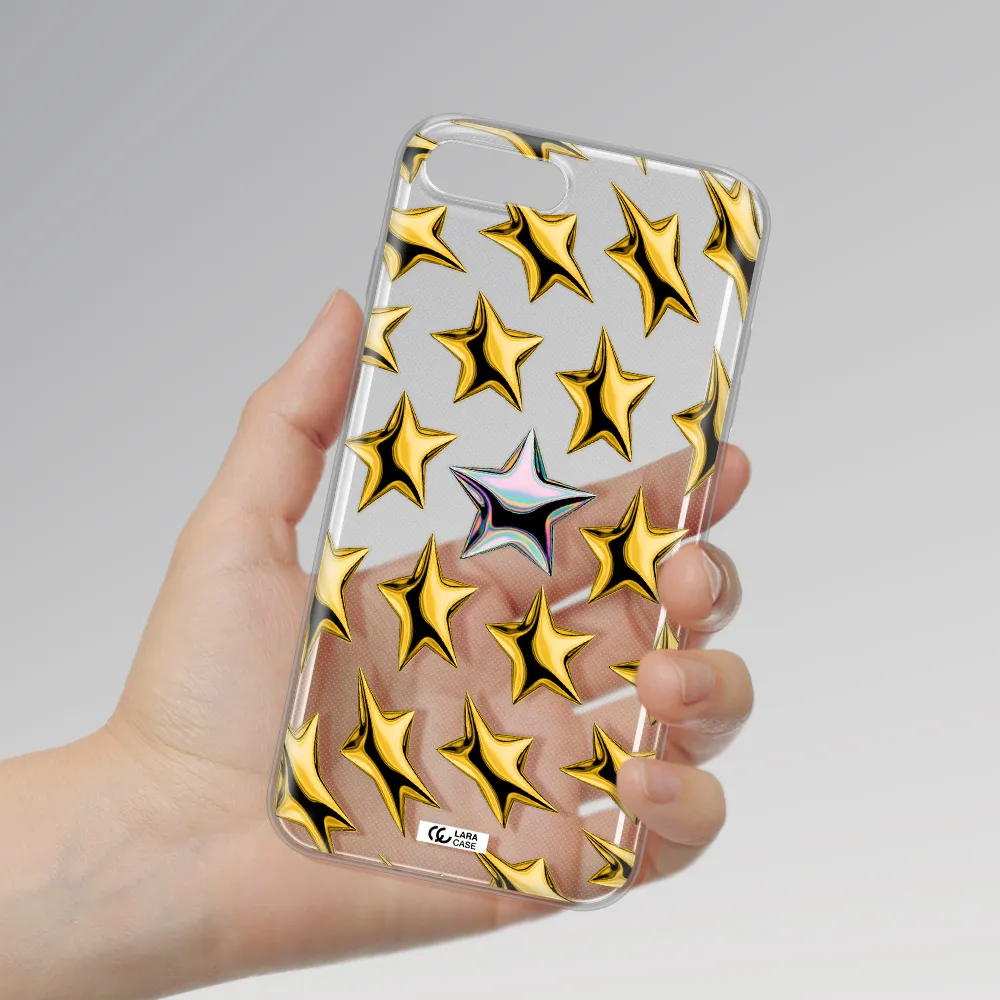 a group of gold stars Apple iPhone 7 plus Clear TPU Case