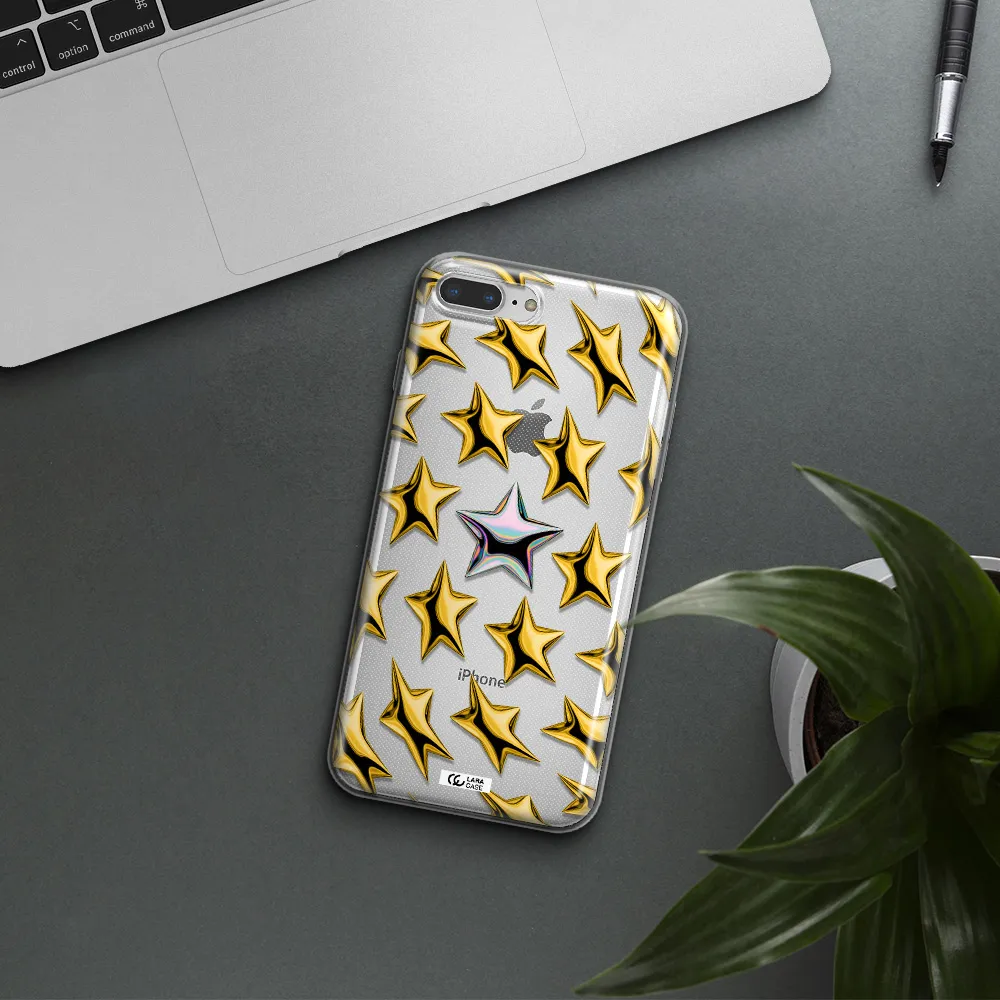 a group of gold stars Apple iPhone 7 plus Clear TPU Case