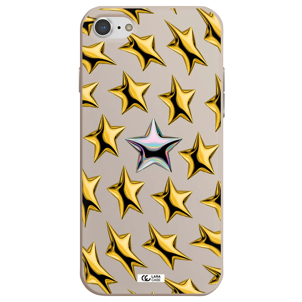 a group of gold stars Apple iPhone 7 Silicone Stone Case