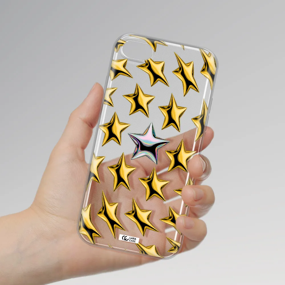 a group of gold stars Apple iPhone 8 Clear TPU Case