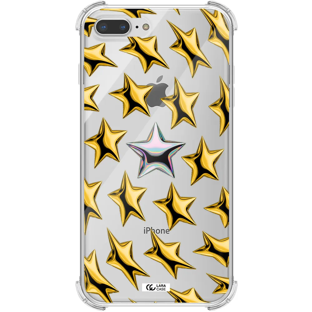a group of gold stars Apple iPhone 8 plus Clear PC Case