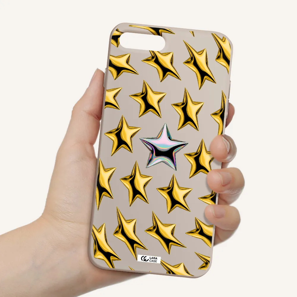 a group of gold stars Apple iPhone 8 plus Silicone Stone Case