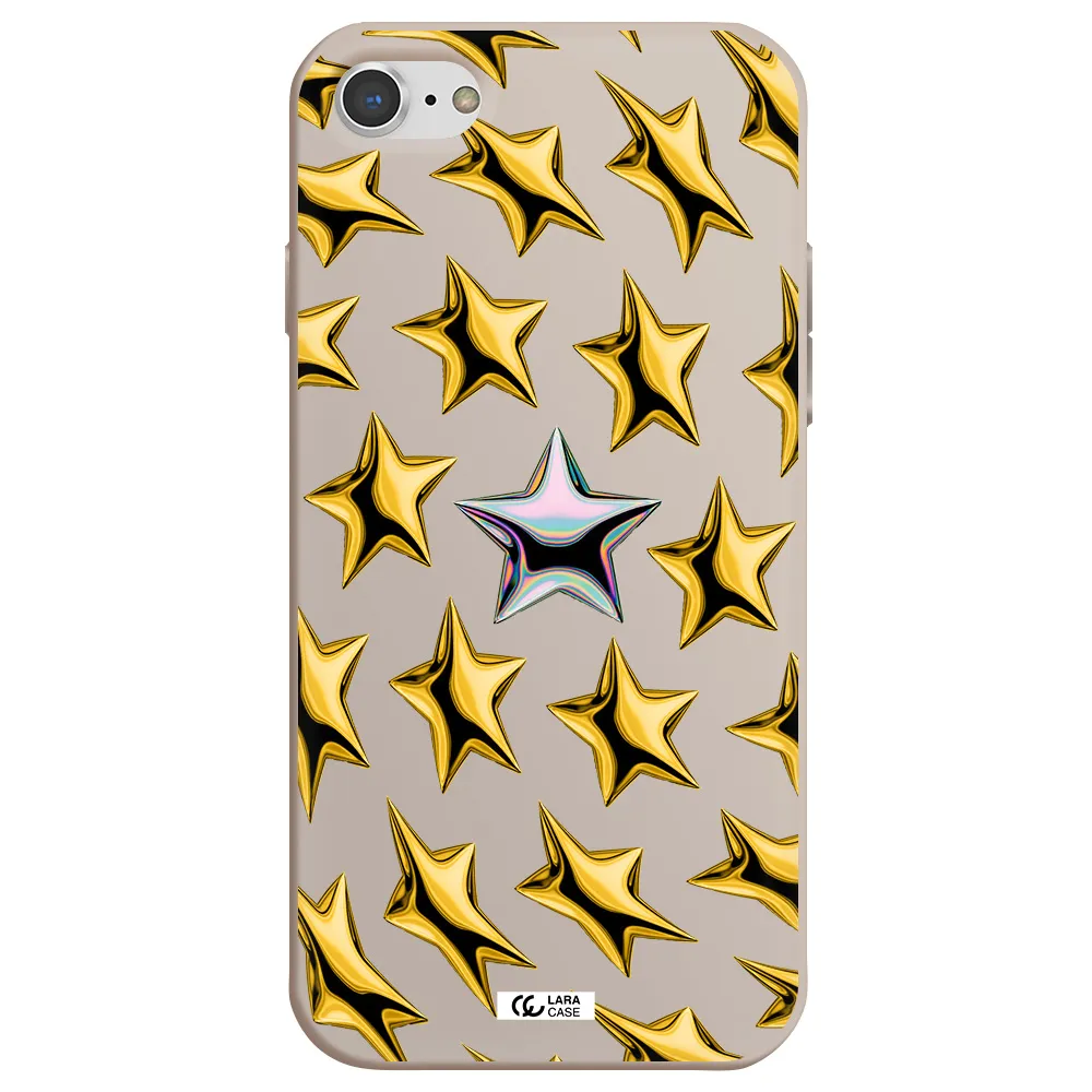 a group of gold stars Apple iPhone 8 Silicone Stone Case