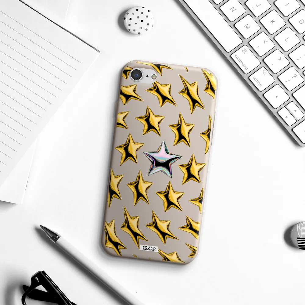 a group of gold stars Apple iPhone 8 Silicone Stone Case
