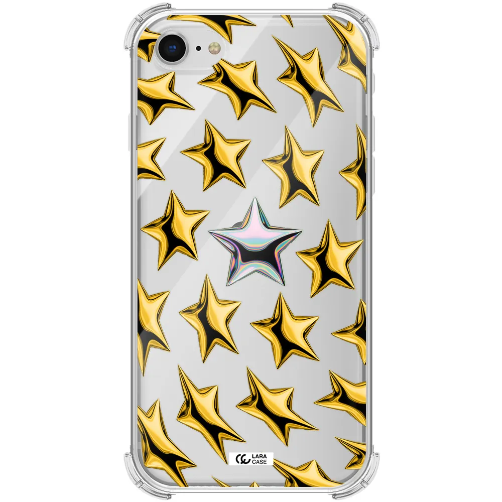 a group of gold stars Apple iPhone se 2020 Clear PC Case