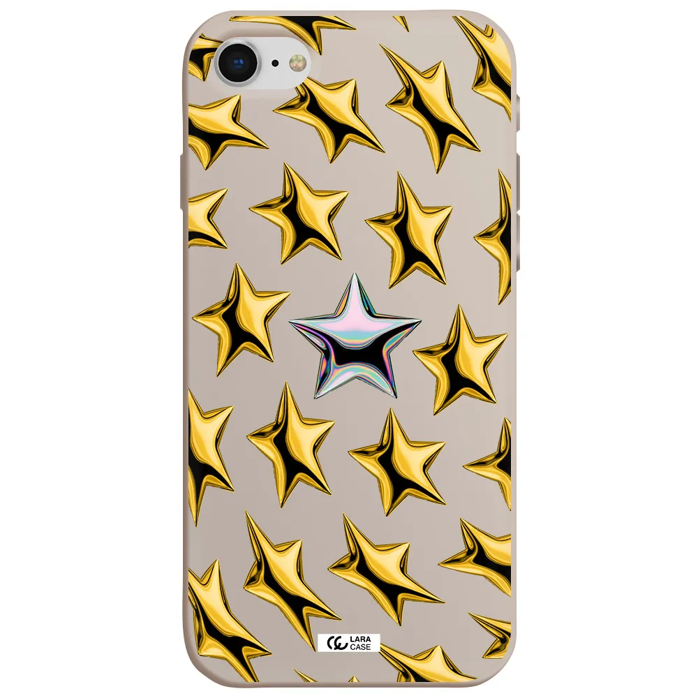 a group of gold stars Apple iPhone se 2020 Silicone Stone Case