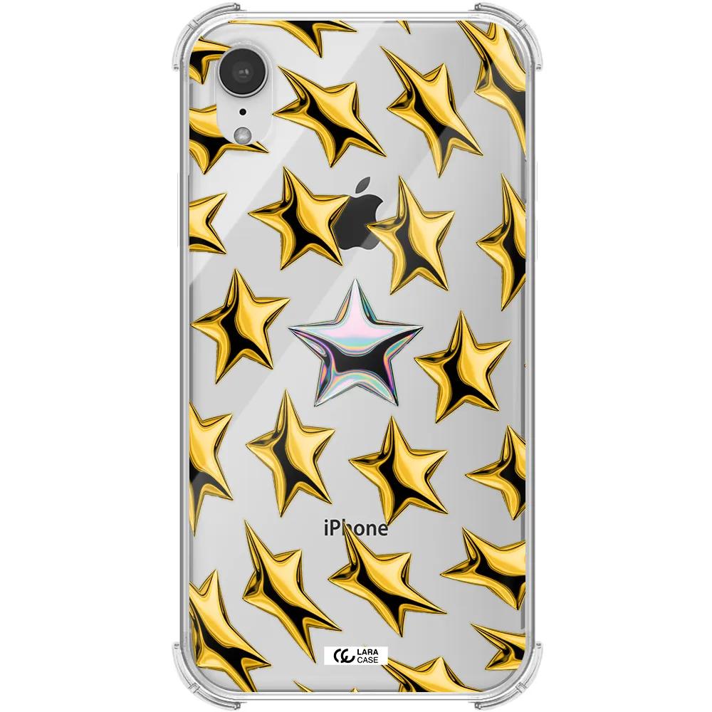 a group of gold stars Apple iPhone XR Clear PC Case