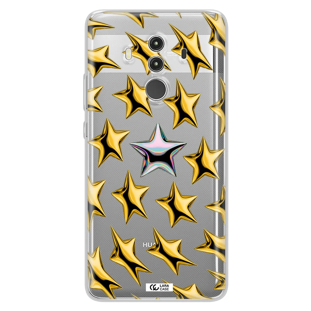 a group of gold stars Huawei Mate 10 Clear TPU Case