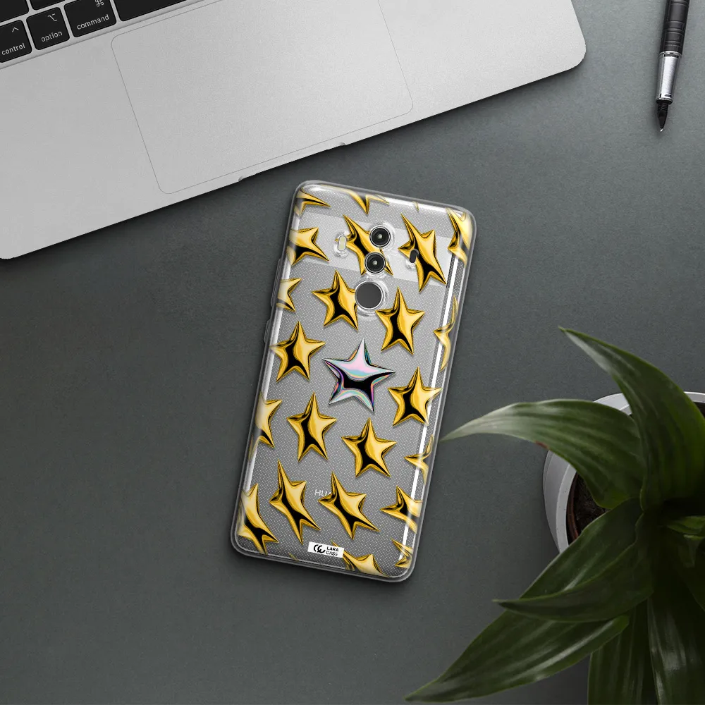 a group of gold stars Huawei Mate 10 Clear TPU Case
